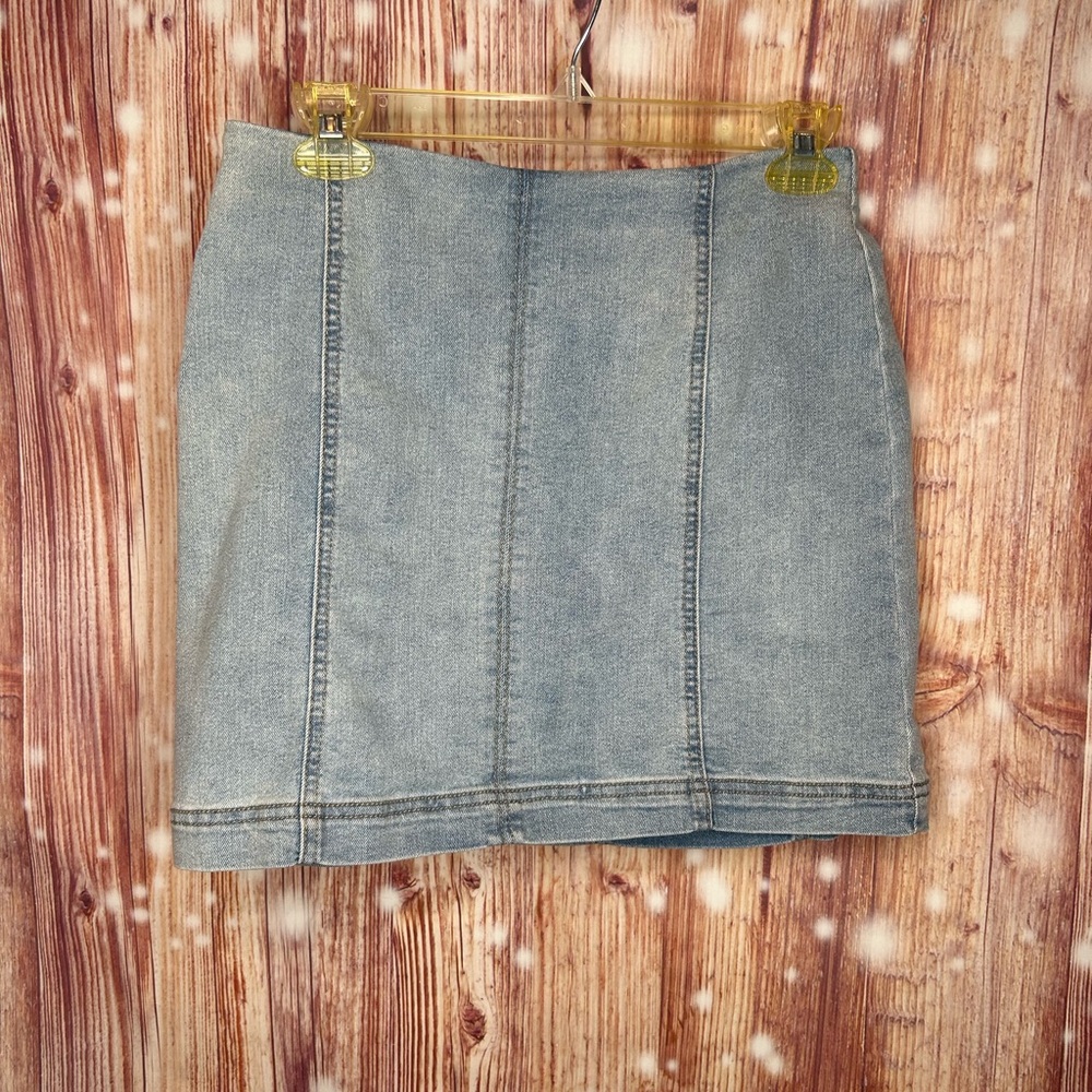 Wild Fable  Blue Country Jean Denim Skirt Light Wash Size 6 Princess Sea…